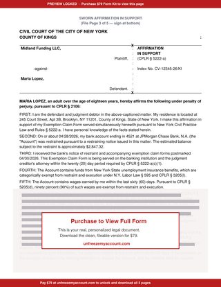 Sample preview: Sworn Affirmation